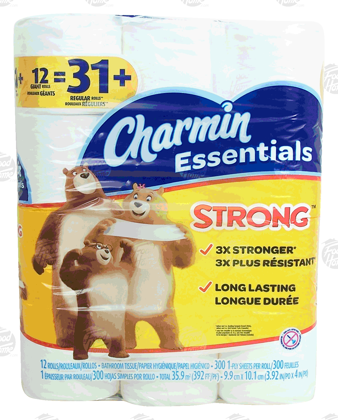 Charmin Essentials bathroom tissue; giant rolls, 300 1-ply sheets Full-Size Picture